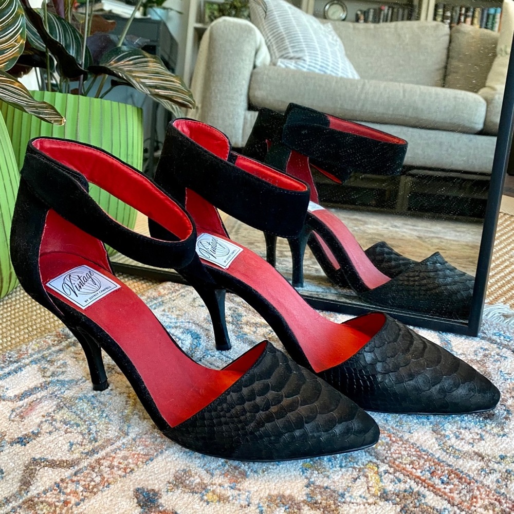 Vintage by Jeffrey Campbell Croc Embossed Pumps